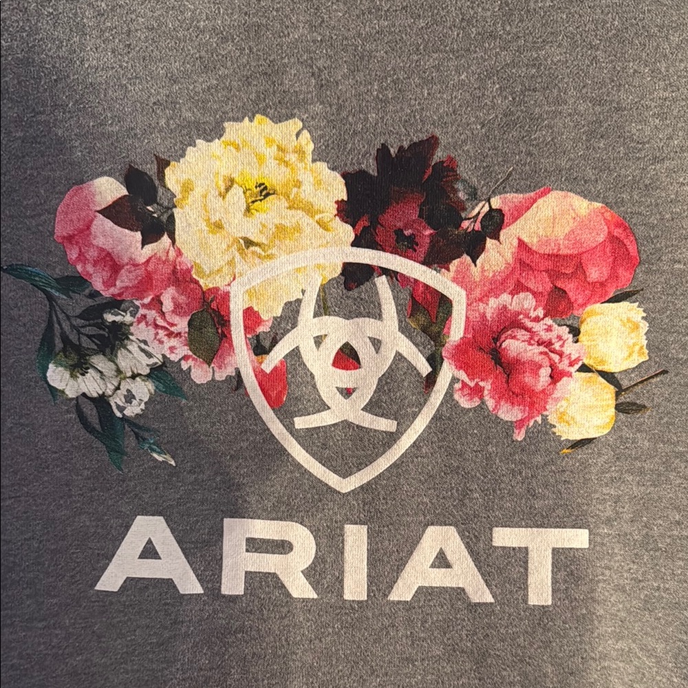Ariat Gray Floral Crew - Picture 4 of 4